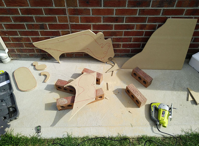 Cutting the parts out.